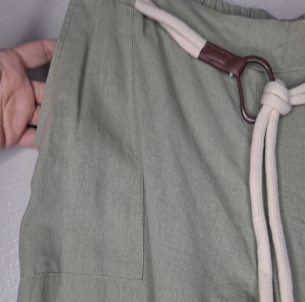 NWT It's Fashion Linen Blend Belted Pants Wide Leg Career Casual Summer Resort - Picture 9 of 15